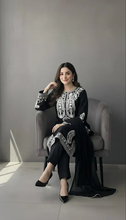MR-2740 B-3 Piece - Unstitched Embroidered Lawn Fabric