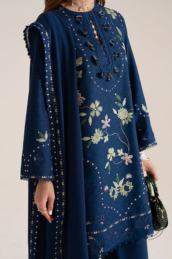 3 Piece - Unstitched Fully Embroidered Dhanak Fabric SP-985