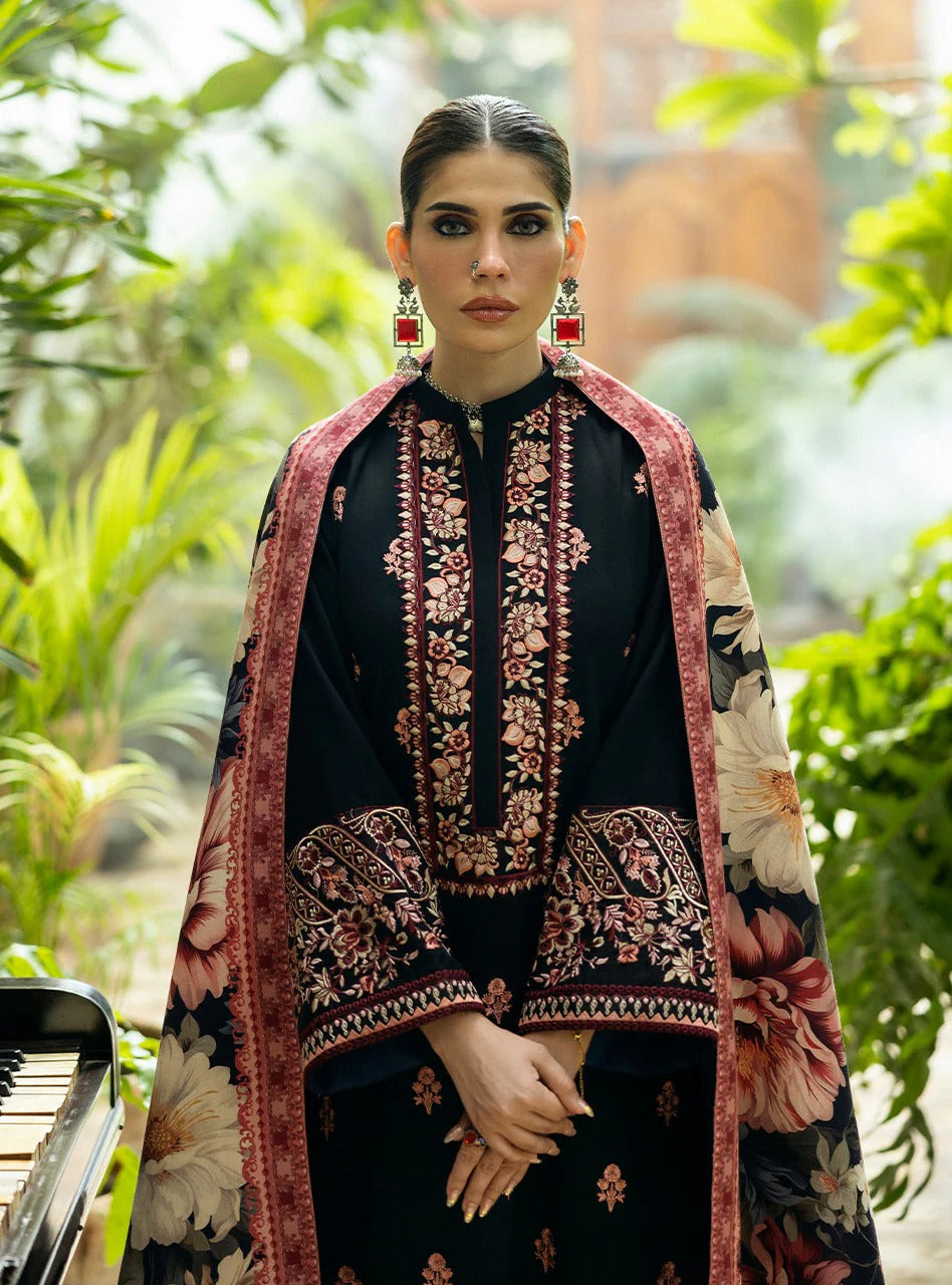AJ 980-3 Piece - Unstitched Fully Embroidered Dhanak Fabric