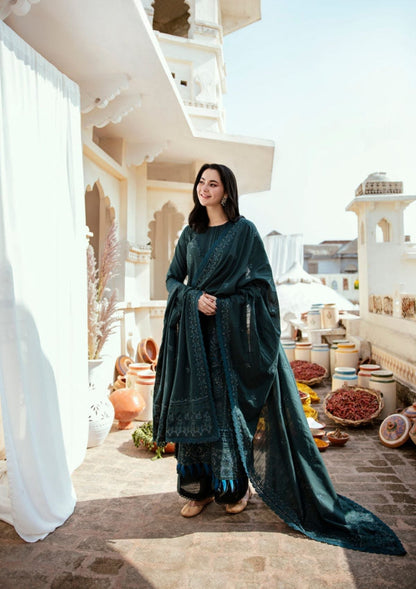 3 Piece - Unstitched Fully Embroidered Dhanak Fabric MB-935