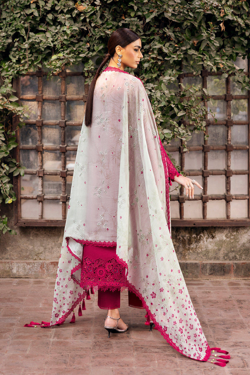 JZ-2760-3 Piece - Unstitched Luxury Embroidered Lawn Fabric