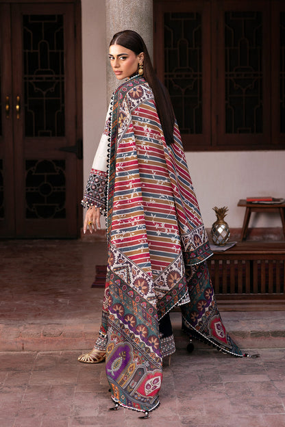 JZ-2800-3 Piece - Unstitched Fully Embroidered Lawn Fabric