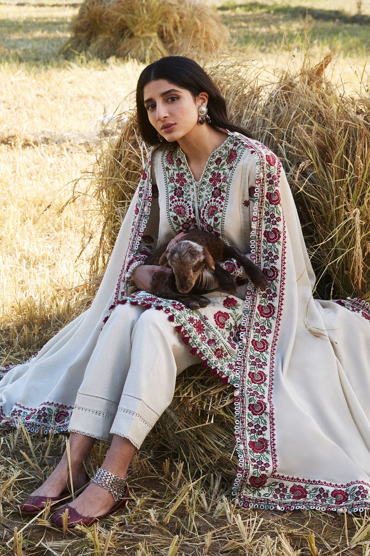 3 Piece - Unstitched Fully Embroidered Dhanak Fabric AJ-630