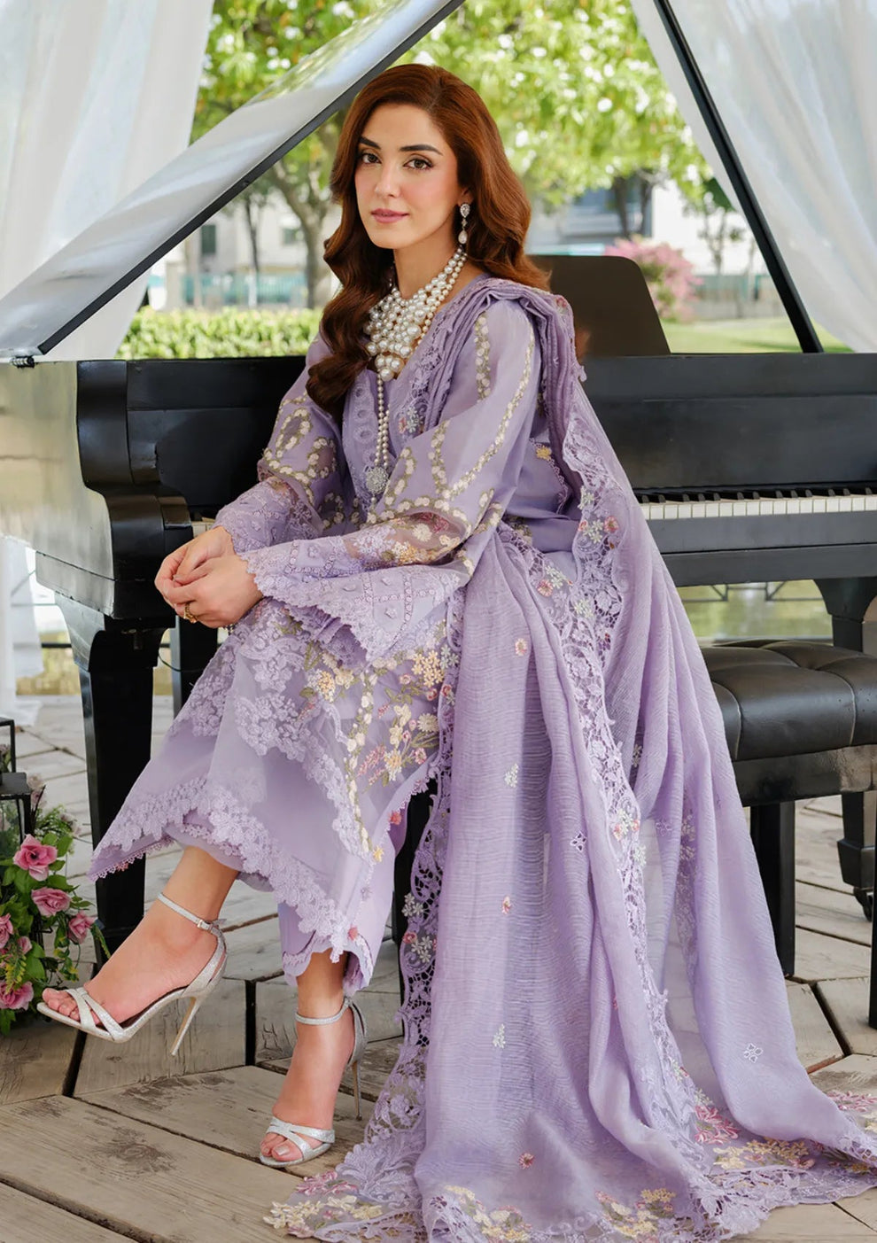 EL 2715-3 Piece - Unstitched Fully Embroidered Lawn Fabric