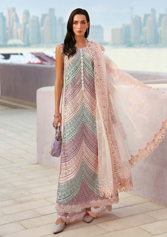 MB-2805 A-3 Piece - Lawn - Unstitched Chicken Kari Embroidered Suit
