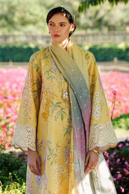 JZ 205-3 Piece - Unstitched Printed Lawn Fabric