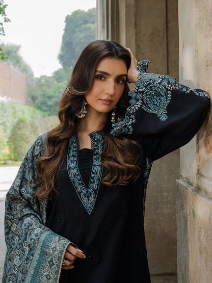 3 Piece - Unstitched Fully Embroidered Dhanak Fabric IZ-160