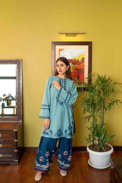 AK 930-2 Piece - Unstitched Fully Embroidered LawnFabric