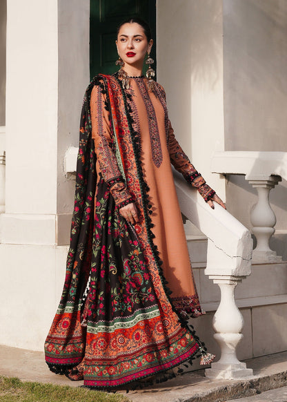AL 975-3 Piece - Unstitched Fully Embroidered Dhanak Fabric
