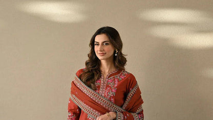 3 Piece - Unstitched Fully Embroidered Dhanak Fabric CO-635