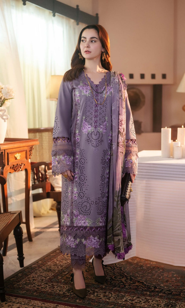 JD 2680-3 Piece - Unstitched Fully Embroidered Lawn Fabric