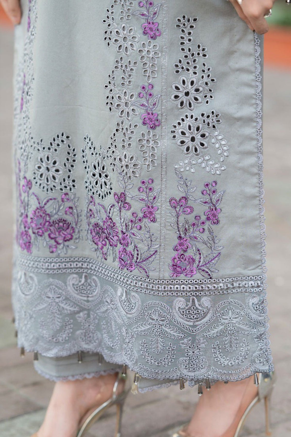 MS 170-3 Piece - Unstitched Fully Embroidered Lawn Fabric