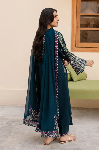 LM-585  3 Piece - Unstitched Fully Embroidered Lawn Fabric