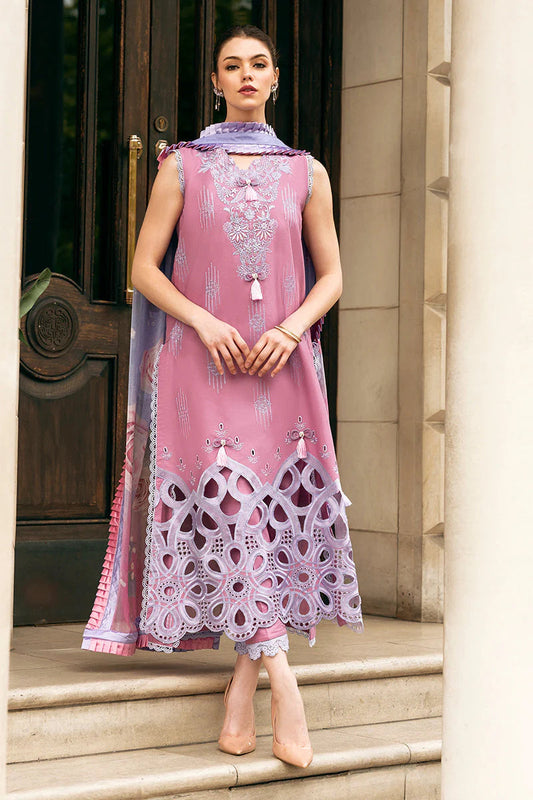 MQ 2570B-3 Pcs Embroidered Lawn Shirt with Printed Dupatta