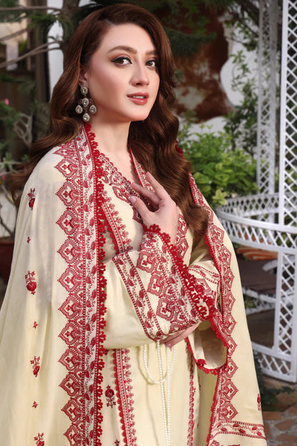 RH 595-3 Piece - Unstitched Fully Embroidered Dhanak Fabric