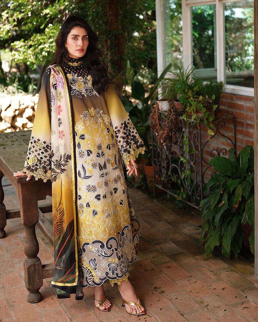 MB 206-3 Piece - Unstitched Digital Printed Lawn Fabric