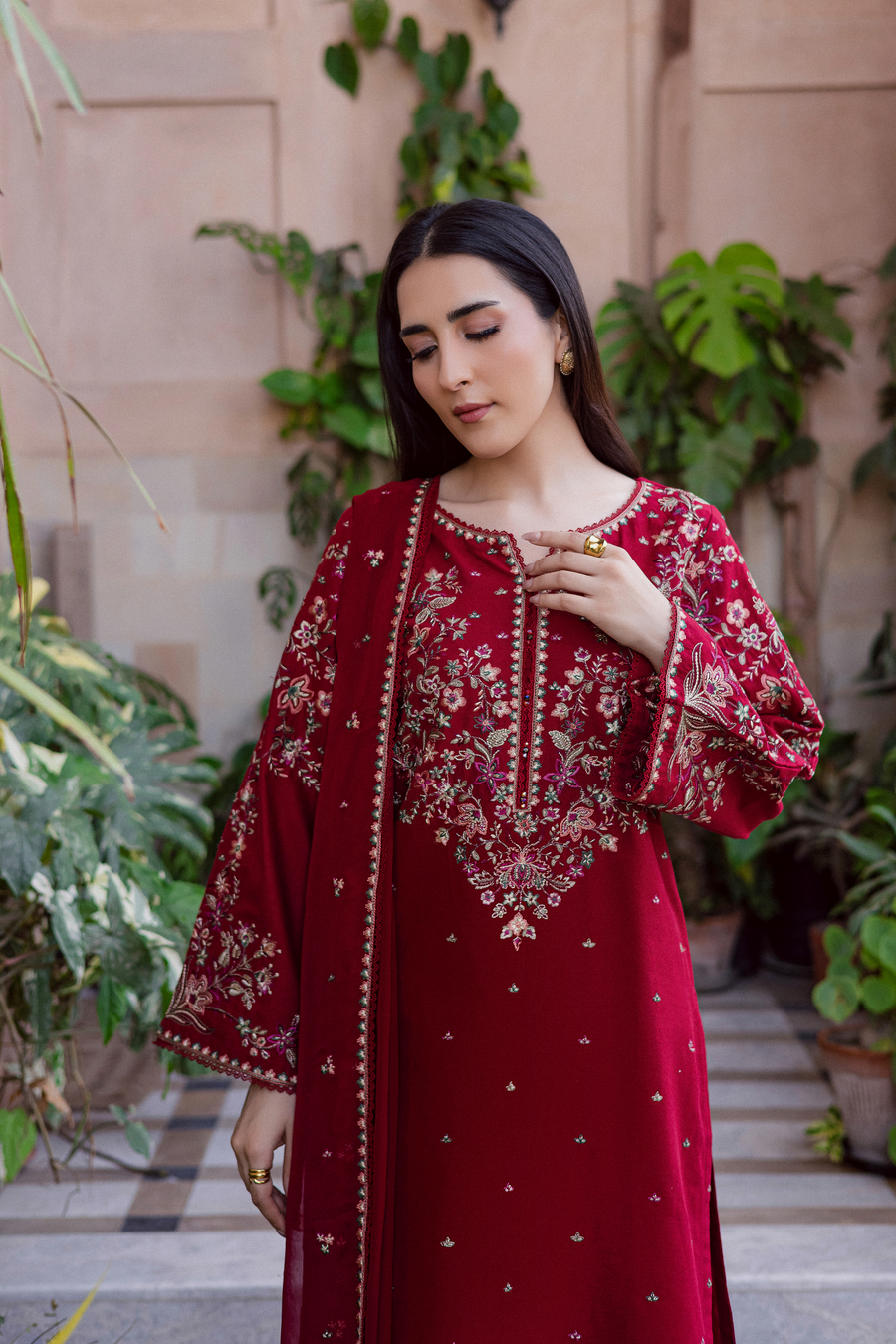 BT-2700-3 Piece - Unstitched Embroidered Lawn Fabric