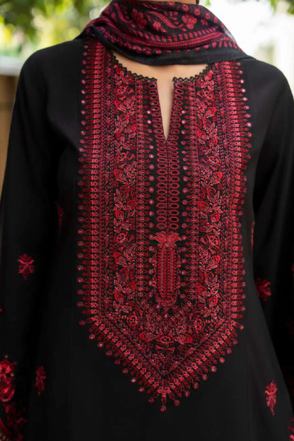 3 Piece - Unstitched Fully Embroidered Dhanak Fabric