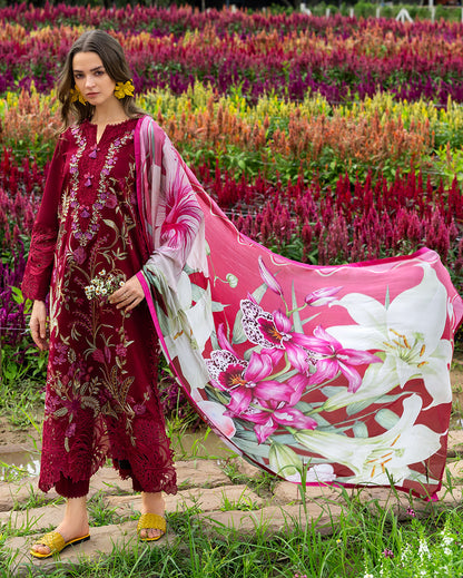 MS-2750-3 Piece - Unstitched Embroidered Lawn Fabric