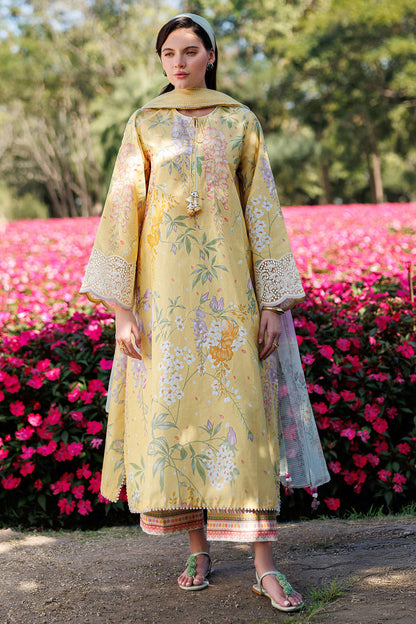 JZ 205-3 Piece - Unstitched Printed Lawn Fabric