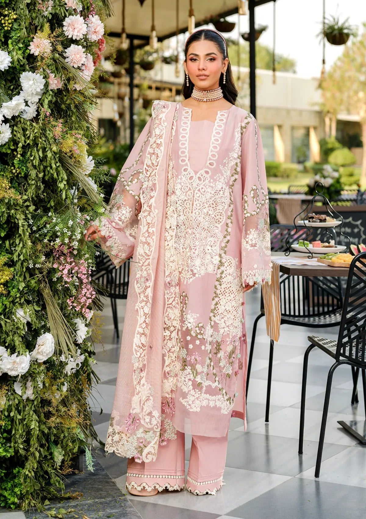 EL 2710-3 Piece - Unstitched Fully Embroidered Lawn Fabric