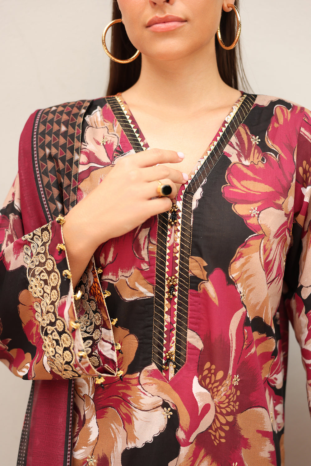 BQ-39-3 Piece - Unstitched Digital Printed Khaddar Fabric