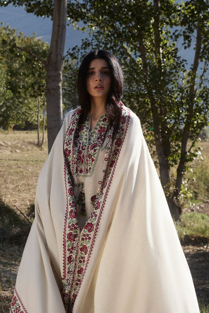 3 Piece - Unstitched Fully Embroidered Dhanak Fabric AJ-630