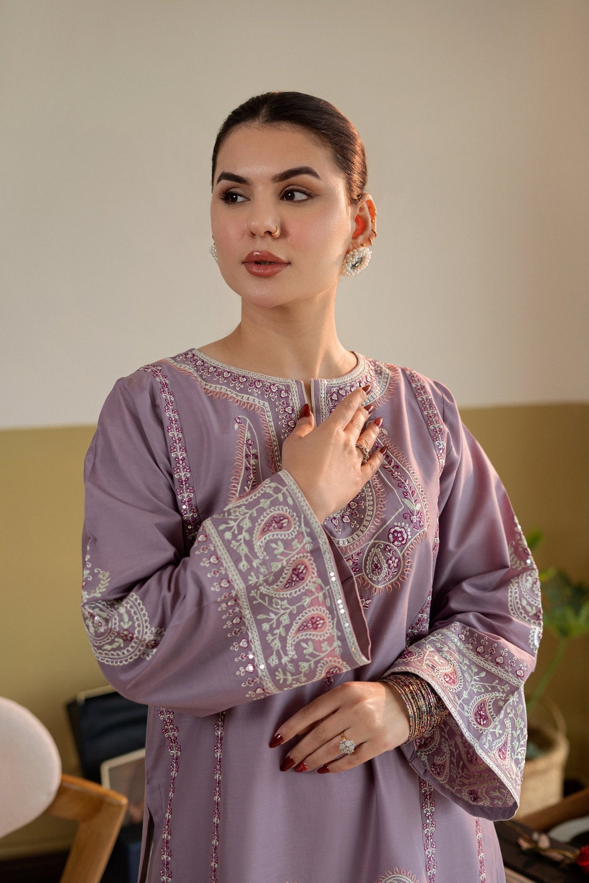 MB 2825-2 Piece - Unstitched Embroidered Lawn Fabric