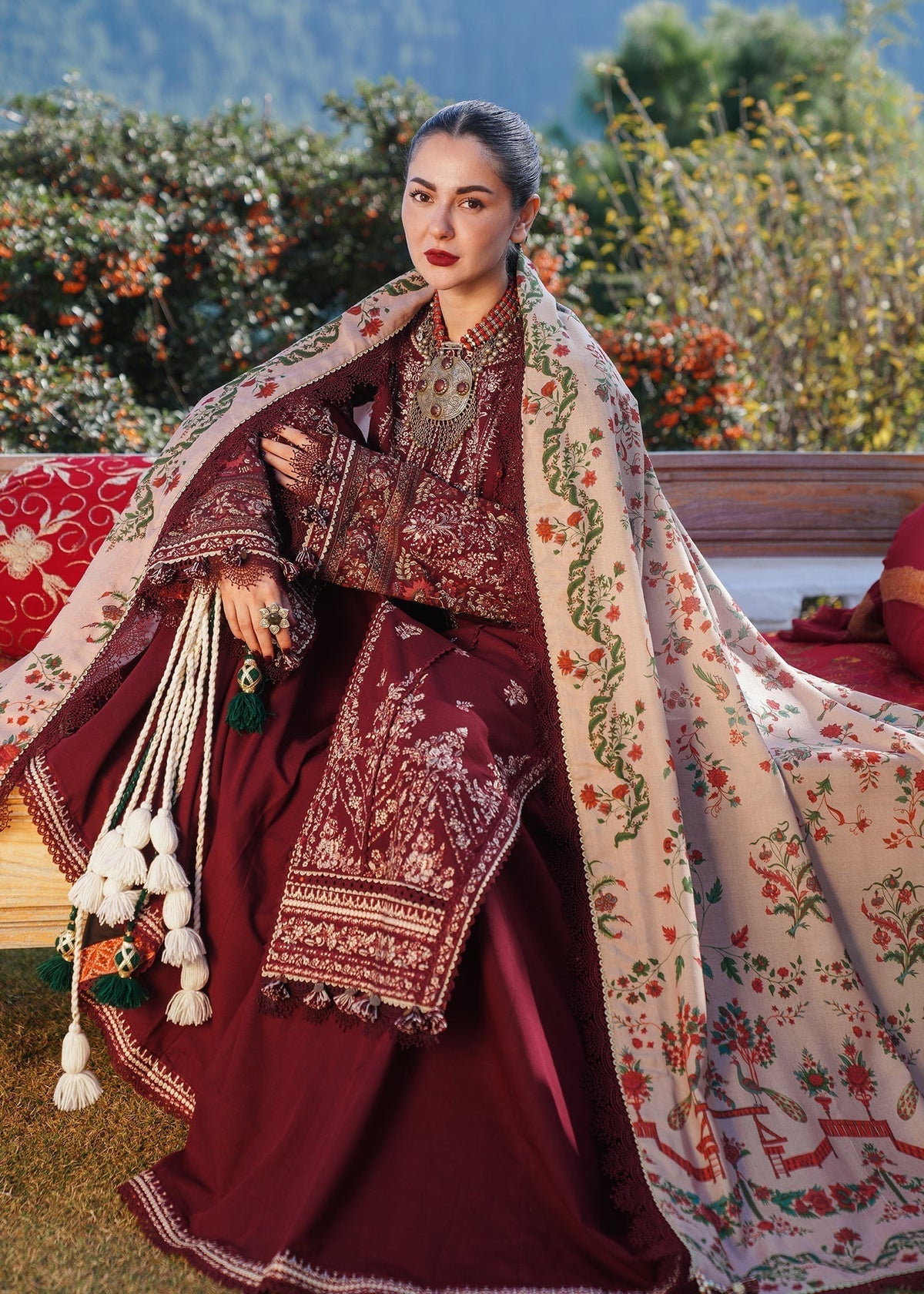 3 Piece - Unstitched Fully Embroidered Dhanak Fabric