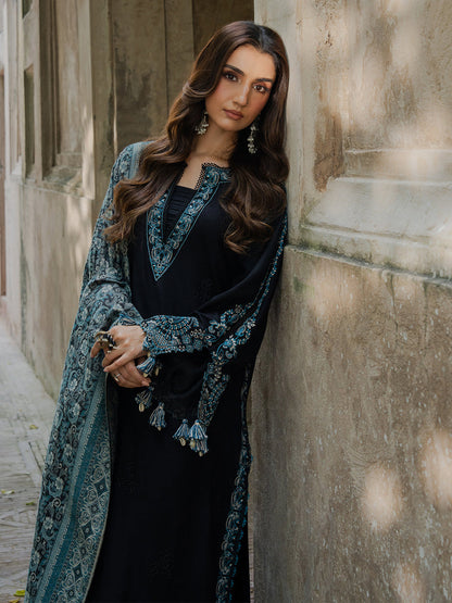 3 Piece - Unstitched Fully Embroidered Dhanak Fabric IZ-160