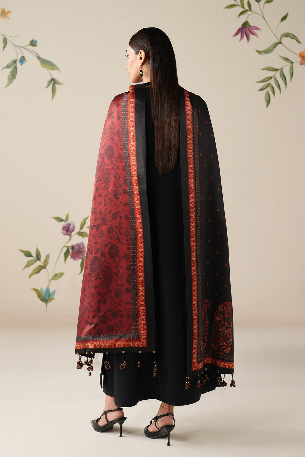 3 Piece - Unstitched Fully Embroidered Dhanak Fabric BQ-145