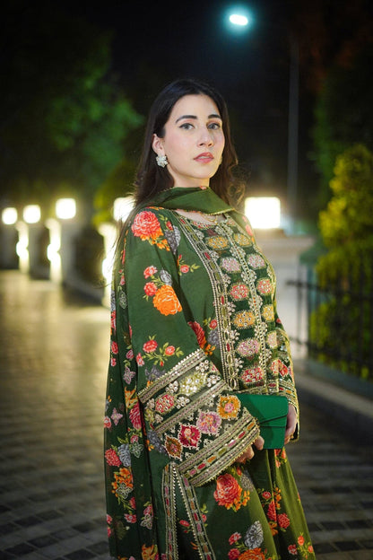 Aneelas Luxury Silk Unstitched 3 Piece Suit