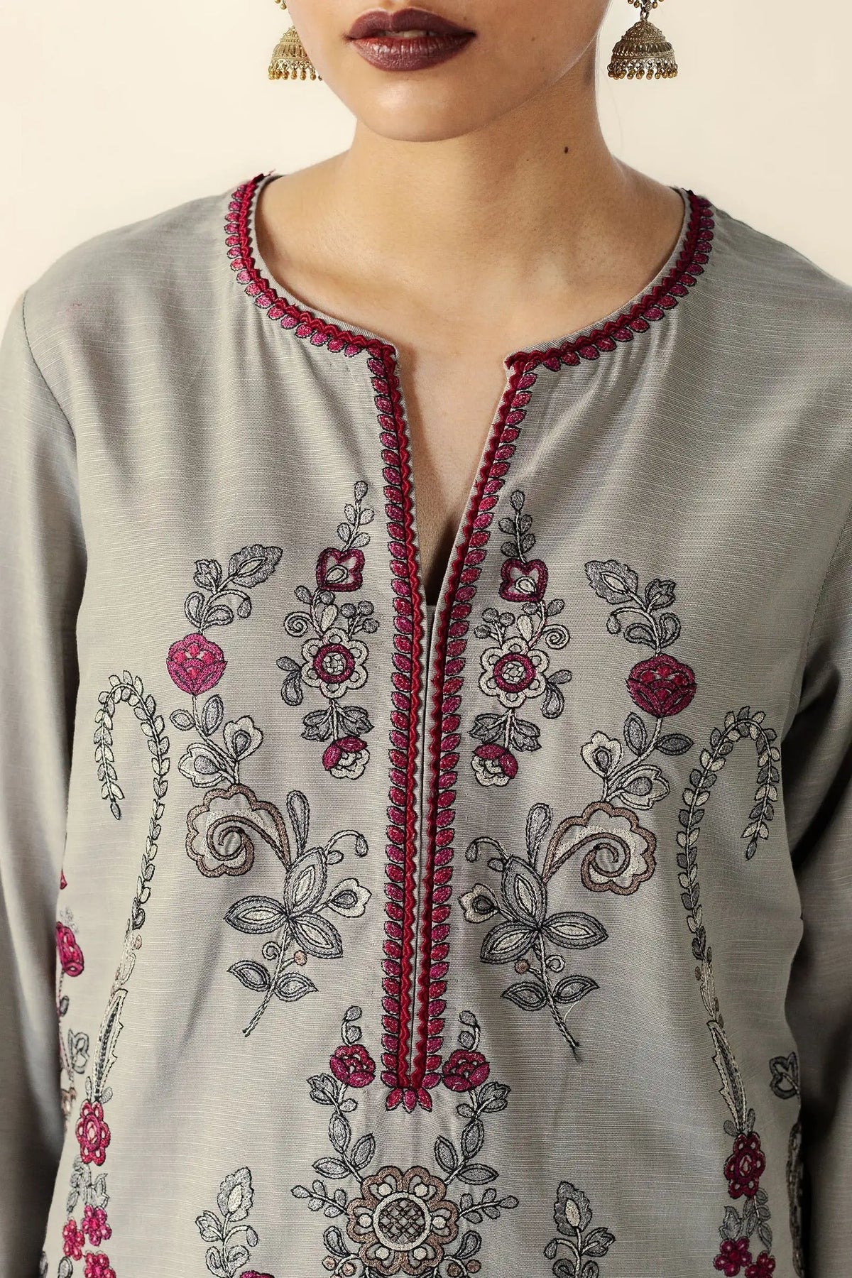 3 Piece - Unstitched Fully Embroidered Dhanak Fabric