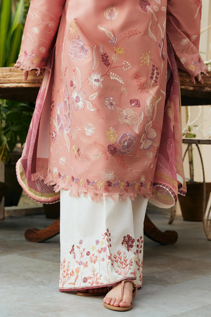 ZS-2755-3 Piece - Unstitched Embroidered Lawn Fabric