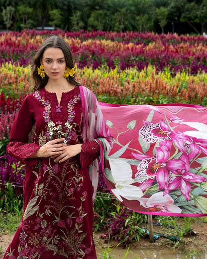 MS-2750-3 Piece - Unstitched Embroidered Lawn Fabric