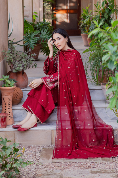 BT-2700-3 Piece - Unstitched Embroidered Lawn Fabric