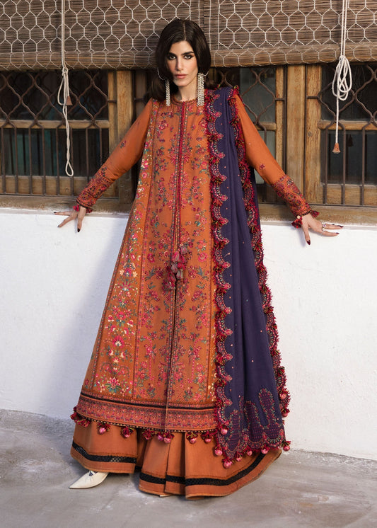 MB-610-3 Piece - Unstitched Fully Embroidered Dhanak Fabric
