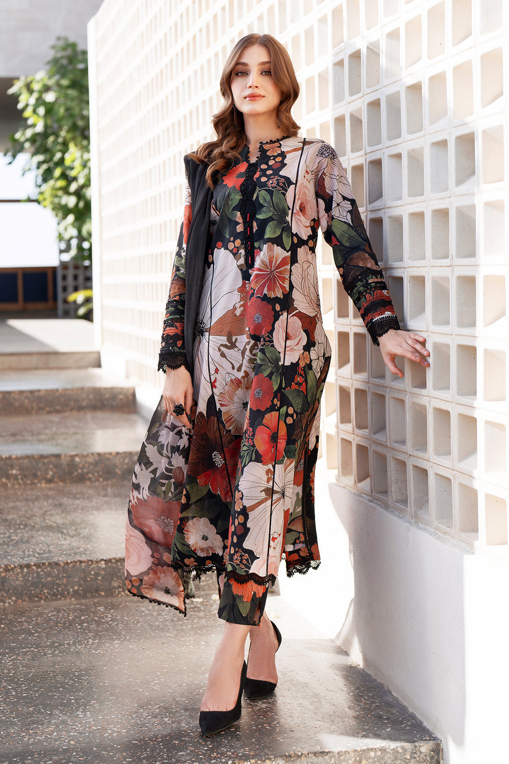 BQ-35-3 Piece - Unstitched Digital Printed Khaddar Fabric