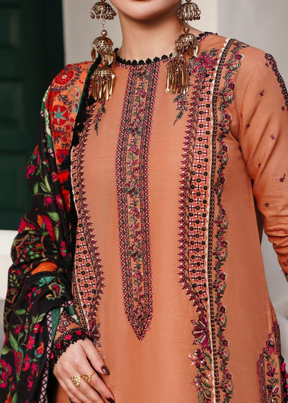 AL 975-3 Piece - Unstitched Fully Embroidered Dhanak Fabric