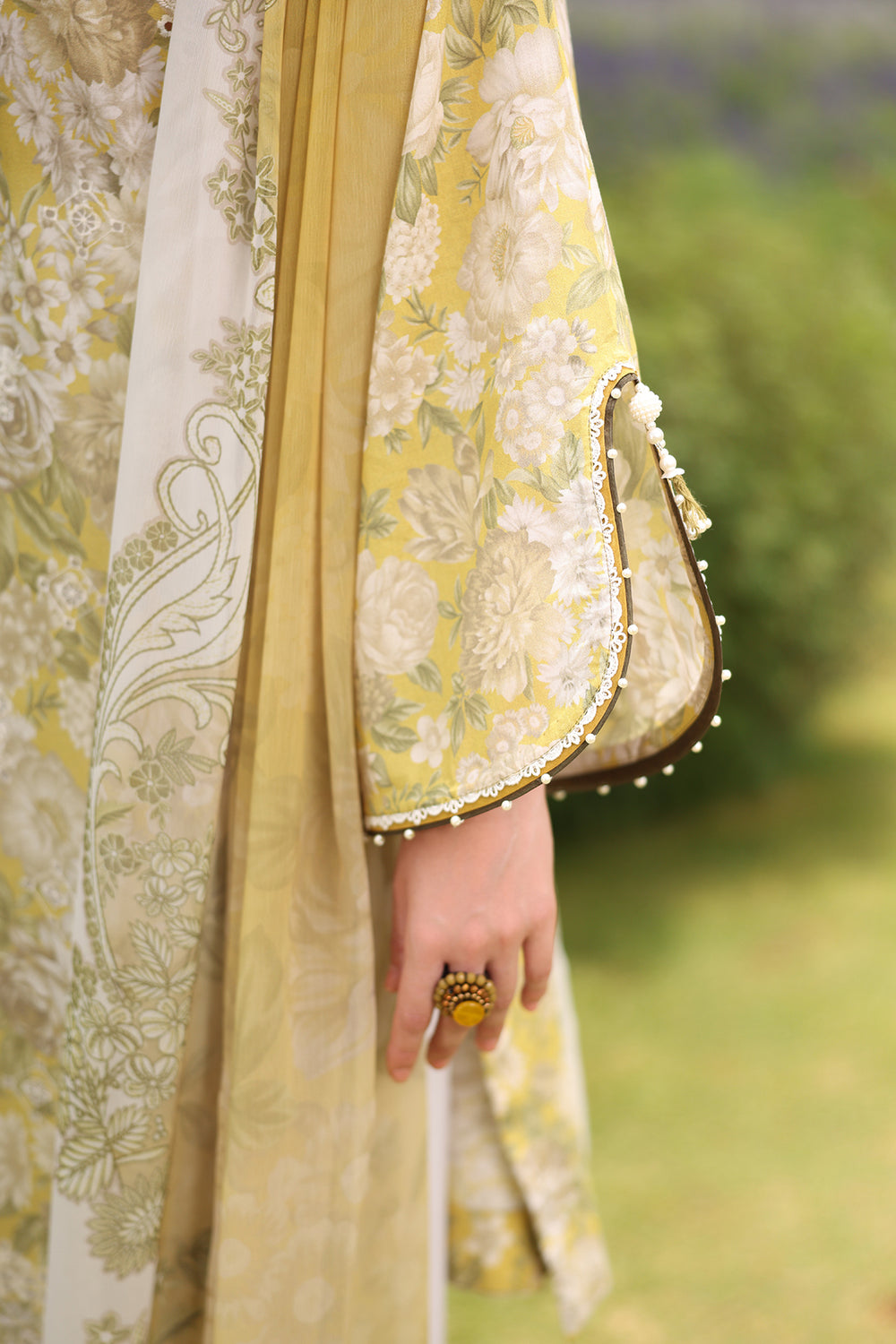 BQ 203-3 Piece - Unstitched Printed Lawn Fabric