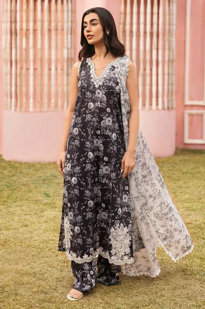 3 Piece - Unstitched Printed Lawn Fabric