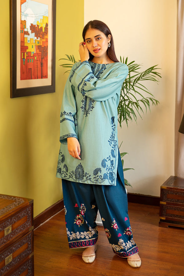 AK 930-2 Piece - Unstitched Fully Embroidered LawnFabric