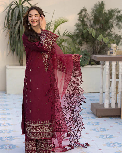 QL 2685-3 Piece - Unstitched Fully Embroidered Lawn Fabric