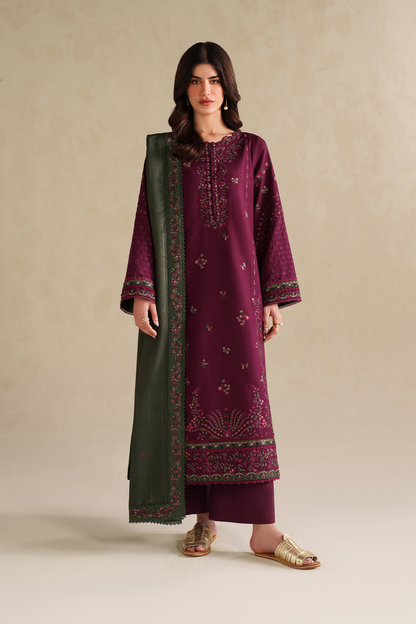 IZ-2705-3 Piece - Unstitched Embroidered Lawn Fabric