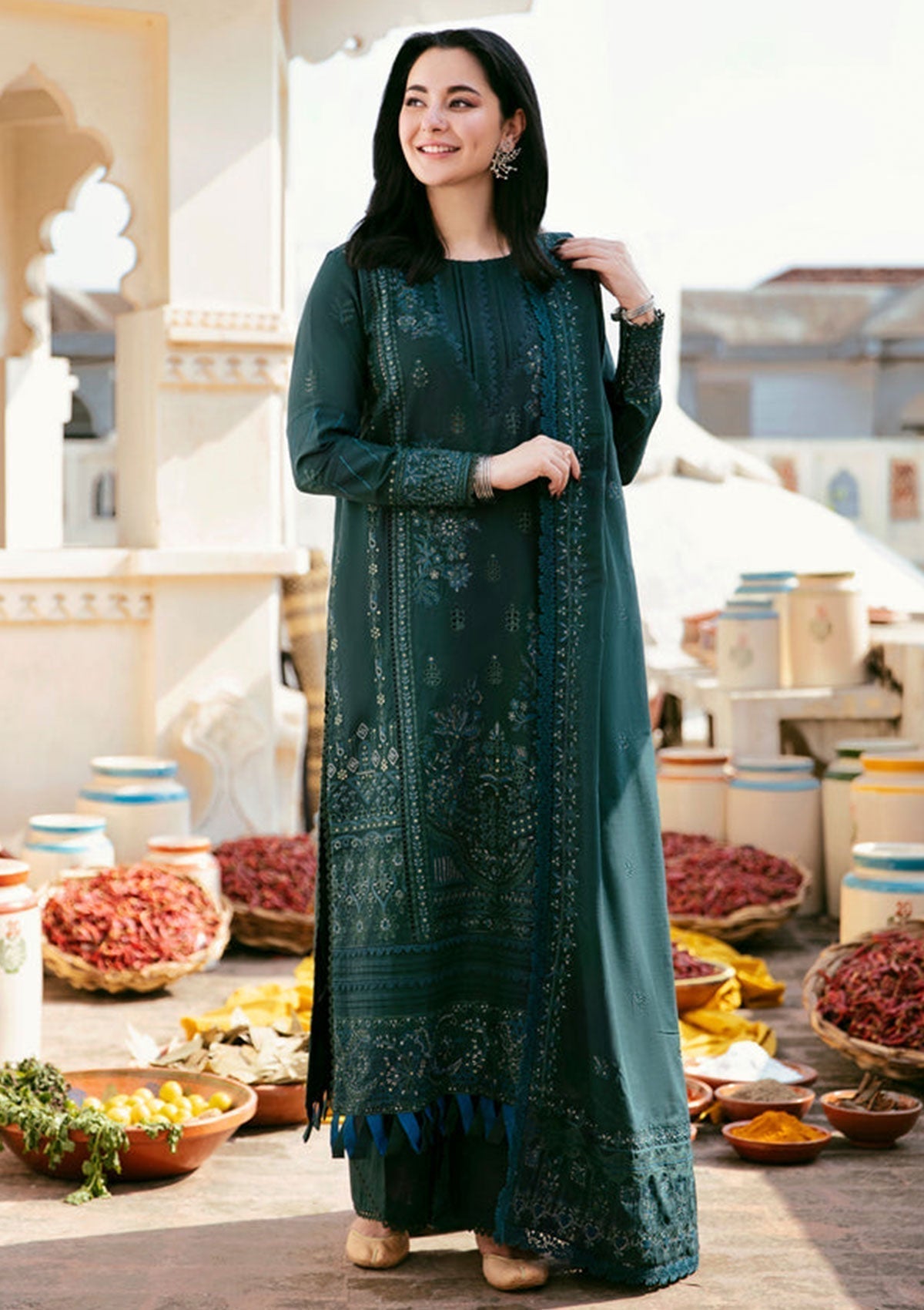 3 Piece - Unstitched Fully Embroidered Dhanak Fabric MB-935