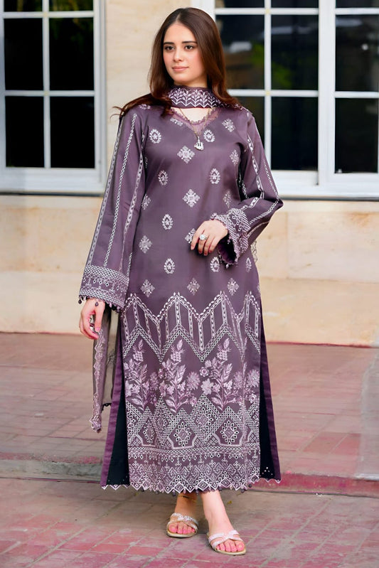 NS 915-3 Piece - Unstitched Fully Embroidered Lawn Fabric