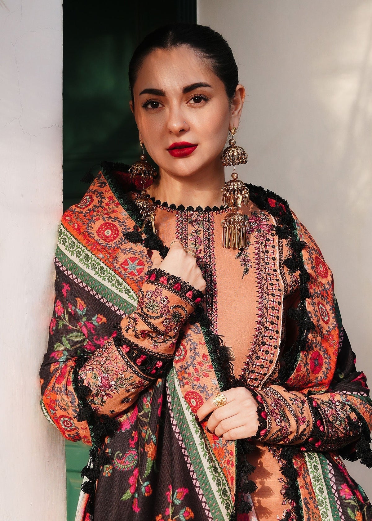 AL 975-3 Piece - Unstitched Fully Embroidered Dhanak Fabric