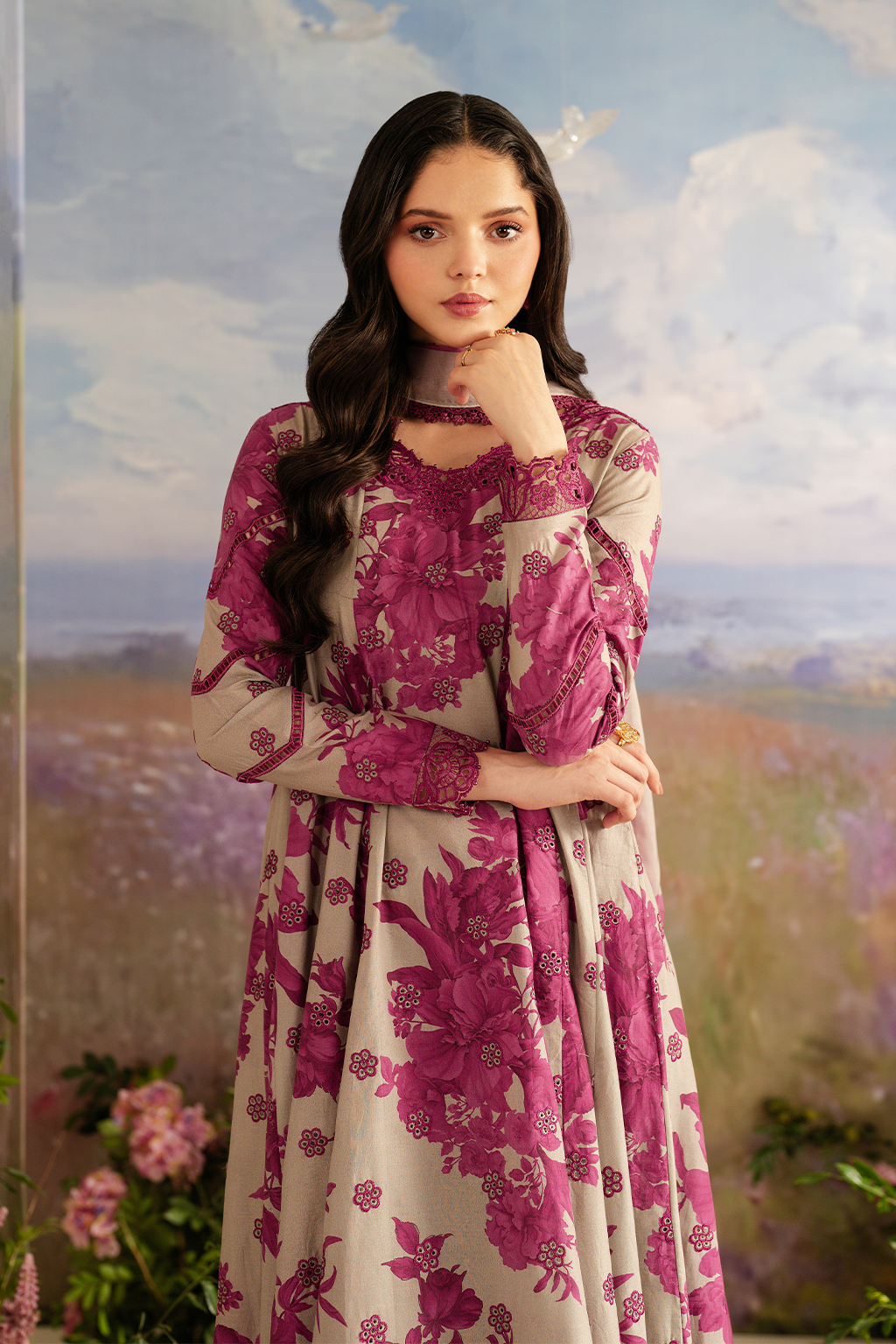 3 Piece - Unstitched Digital Printed Khaddar Fabric IZ-72