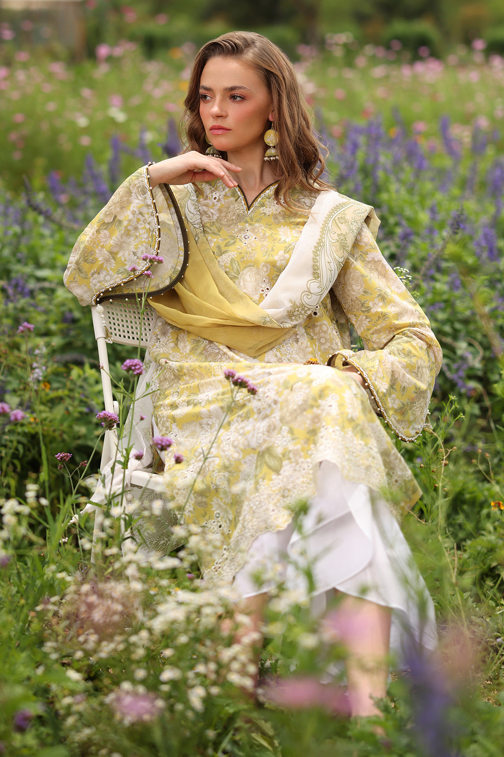 BQ 203-3 Piece - Unstitched Printed Lawn Fabric