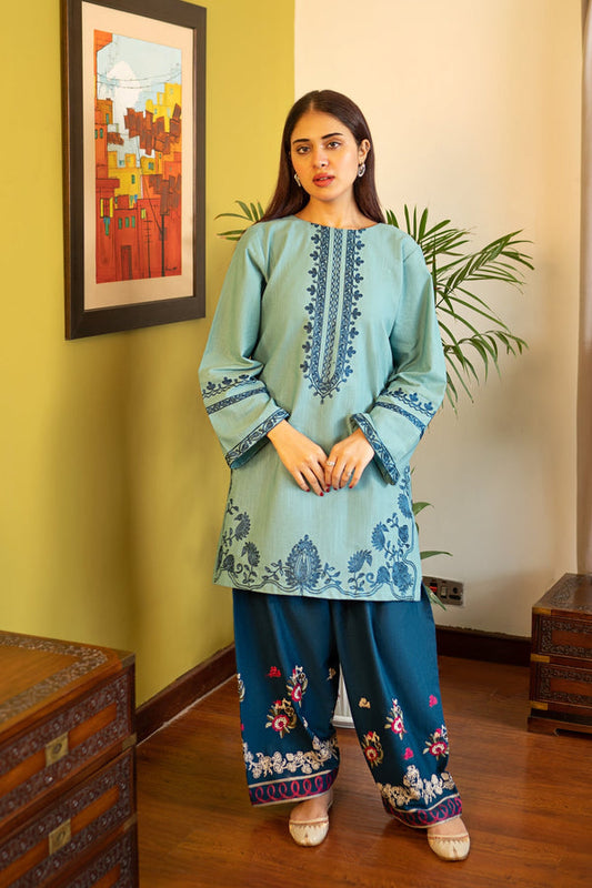 AK 930-2 Piece - Unstitched Fully Embroidered LawnFabric